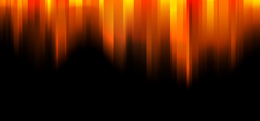 Wall Mural - Abstract orange and yellow gradient stripes motion blur on black background texture. Vector illustration