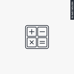 Poster - Calculator, linear style sign for mobile concept and web design