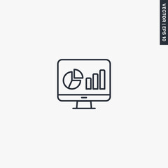 Poster - Financial market, growth, diagram, linear style sign for mobile concept and web design