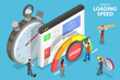 © TarikVision - Website Loading Optimization, Page Speed and SEO. 3D Isometric Flat Vector Conceptual Illustration.