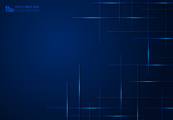Poster - abstract gradient blue tech design of line pattern electronic artwork background. illustration vecto