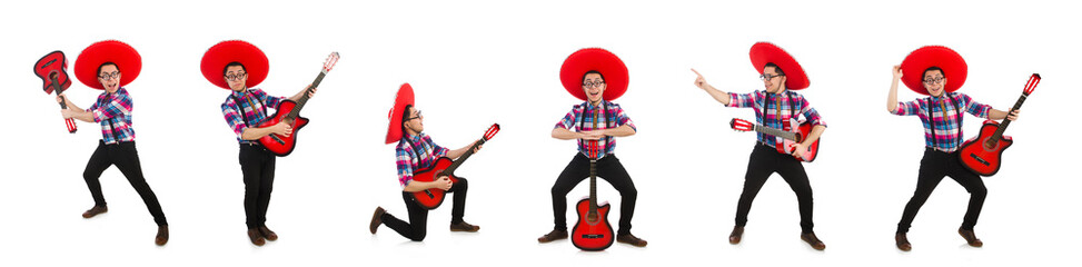 Wall Mural - Funny mexican with sombrero in concept