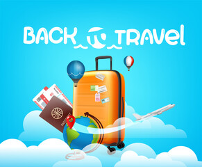 Poster - Around the world concept. World travel Vector color illustration
