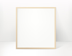 Poster - Square photo frame in bright interior. Template for design