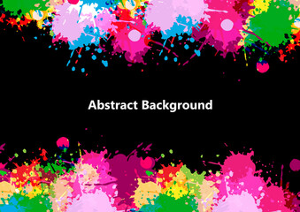 abstract vector splatter color design design on black color background. illustration vector design