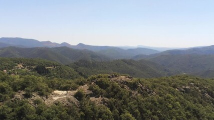 Sticker - Paysage de montagne dans les Cévennes, vue aérienne	