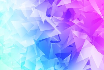 Light Pink, Blue vector polygon abstract background.