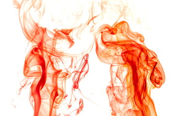 Red smoke on white background