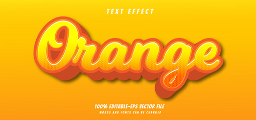 Wall Mural - orange text effect editable vector file text design vector