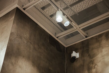 Netting Ceiling With Lighting And Surveillance Camera