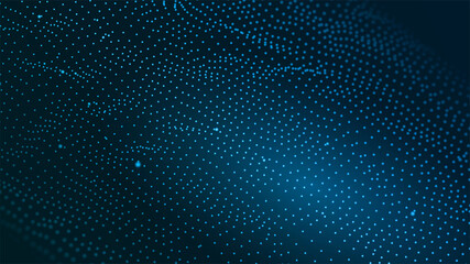 Poster - Abstract technology particle background. Big data, artificial intelligence, music hud. Blockchain and cryptocurrency. Vector