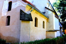 Fortified Medieval Saxon Church In Dealu Frumos, Schoenberg, A Village In Merghindeal Commune In Sibiu County, Transylvania, Romania. It Was First Mentioned In A Sale-purchase Act Dating Back To 1280.
