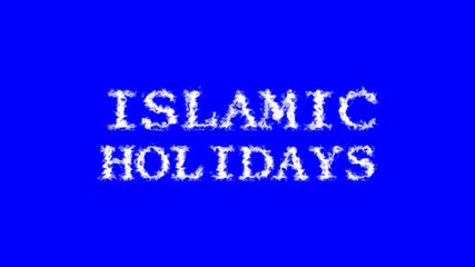 Poster - islamic holidays cloud text effect blue isolated background. animated text effect with high visual i