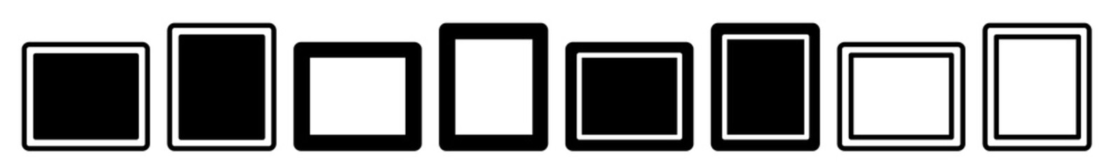 Wall Mural - frame icon black | frames illustration | rectangle symbol | label emblem logo box | button sign | is