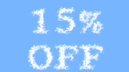 Poster - 15% off cloud text effect sky isolated background. animated text effect with high visual impact. let