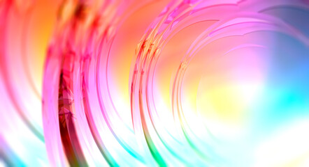 Poster - multicolored background delicate neon with blown out spots and circles blue-pink-yellow, blurred image, 3d render