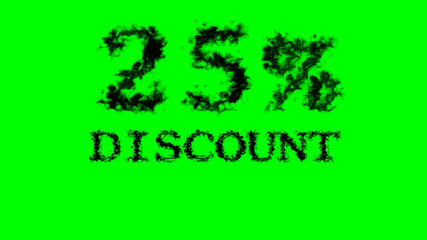 Fototapete - 25% discount smoke text effect green isolated background. animated text effect with high visual impact. letter and text effect. 