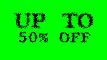 Fototapete - Up To 50% Off smoke text effect green isolated background. animated text effect with high visual impact. letter and text effect. 