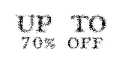 Fototapete - Up To 70% Off smoke text effect white isolated background. animated text effect with high visual impact. letter and text effect. 