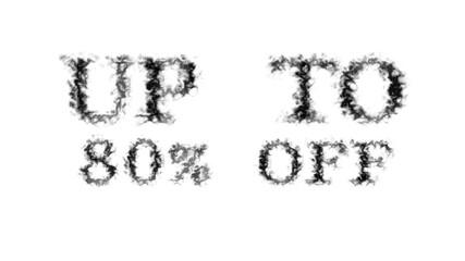 Fototapete - Up To 80% Off smoke text effect white isolated background. animated text effect with high visual impact. letter and text effect. 