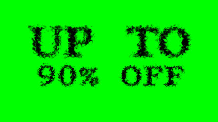 Fototapete - Up To 90% Off smoke text effect green isolated background. animated text effect with high visual impact. letter and text effect. 