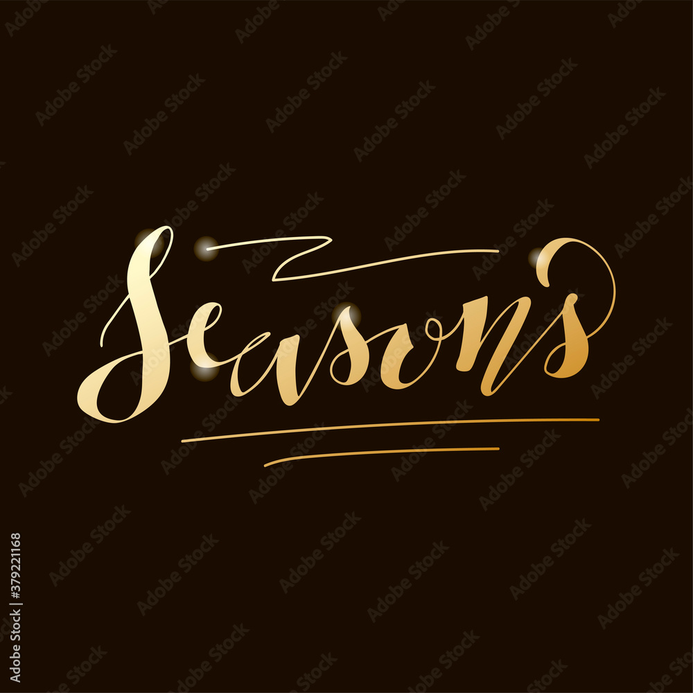 Vector illustration of seasons brush lettering for banner, flyer ...