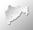 India states - map of Maharashtra with paper cut effect. Rivers and lakes are shown. Please look at my other images of cartographic series - they are all very detailed and carefully drawn by hand WITH