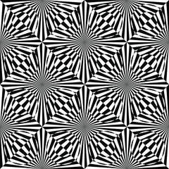 Wall Mural - Black and white oblique stripes seamless pattern. Monochrome vector art. Optical illusion. Trendy design element for web, prints, posters, template, pattern and abstract background