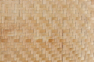 Texture of bamboo weaving. Traditional handicraft weave asian style pattern background.