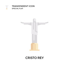 Cristo Rey Vector Icon. Flat Style Illustration. EPS 10 Vector.