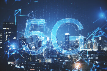 Aufkleber - Creative glowing 5G internet wallpaper