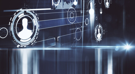 Poster - Abstract digital HR interface background.
