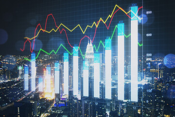 Aufkleber - Growing stock chart with business statistics