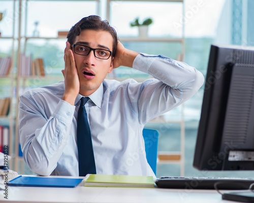 Fotografía Businessman suffering from excessive armpit sweating