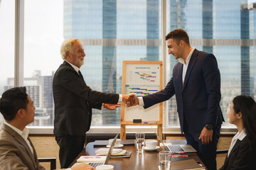 business people having meeting and business discussion in boardroom