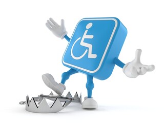 Sticker - Handicapped character with bear trap