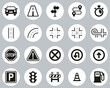 © Bakai - Traffic Icons Black & White Flat Design Circle Set Big
