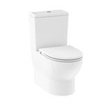Fototapeta Łazienka - WC. White ceramic toilet with flush and closed seat cover