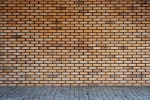 Brick Wall And Pavement Background
