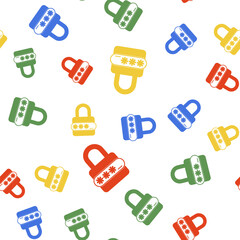 Poster - Color Password protection and safety access icon isolated seamless pattern on white background. Lock icon. Security, safety, protection, privacy concept. Vector.