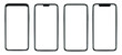 © Hand Robot - smartphone in different of High quality realistic Mobile phone frame with blank display isolated templates. Mockup phone for visual ui app demonstration. Vector mobile set device concept.