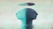 © Jorm Sangsorn - Contrast emotional of human head surreal painting	, depression different psychology and bipolar disorder concept, happiness and sadness idea illustration, artwork
