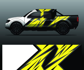 Wall Mural - truck and vehicle Graphic vector. Racing background for vinyl wrap and decal