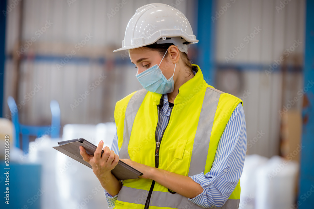 Portrait posing industry engineer under inspection and checking ...