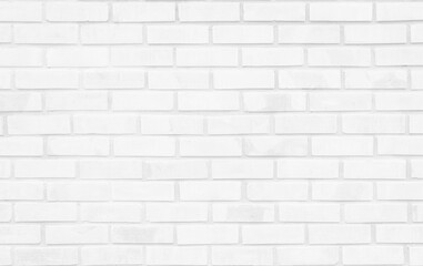  White brick wall texture background in room at subway. Brickwork stonework interior, rock old concrete grid uneven abstract weathered grey clean tile design, horizontal architecture wallpaper.