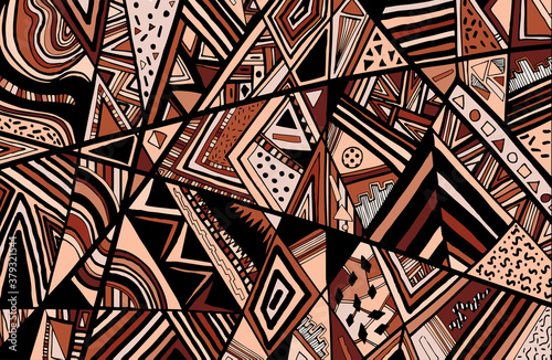 Fotografie, Obraz Abstract ethnic background is from different geometric shapes