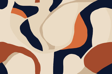 Modern minimal illustration pattern. Creative collage with shapes. Seamless pattern. Fashionable template for design.