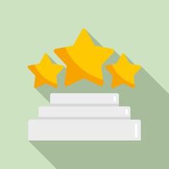 Poster - Happy star reputation icon. Flat illustration of happy star reputation vector icon for web design