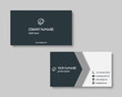 Simple business card template with clear contrast color design, arrow cross with gradient. Vector creative ilustration wih three colors. 