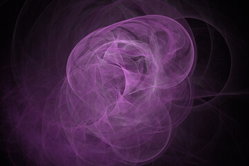 Fototapete - 3D visualization and isolated abstract fractal on a black background. The abstract computer is generated by a fractal design.